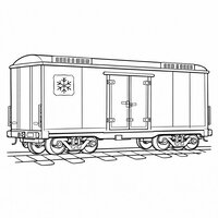 Coloriage wagon frigorifique semi-réaliste avec grilles de ventilation simplifiées, enfant | Toupty.com