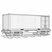 Coloriage wagon porte-conteneurs réaliste avec conteneur sur plateforme, enfant | Toupty.com
