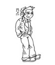 coloriage adolescent qui écoute de la musique