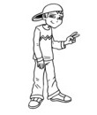 coloriage d'un adolescent avec casquette
