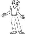 coloriage adolescent pull jaune et pantalon gris