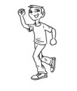 adolescent joyeux avec t-shirt jaune
