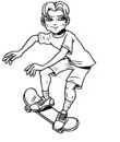 coloriage adolescent qui roule en skate