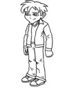 adolescent avec bottine, blouson et veste