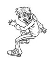 coloriage adolescent surpris avec sweet jaune