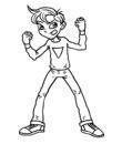 coloriage adolescent qui serre les poings