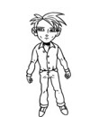 coloriage adolescent au cheveux blonds