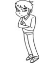 coloriage d'un adolescent perplexe