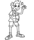coloriage d'un adolescent qui écoute de la musique au casque