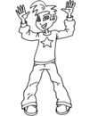coloriage adolescent bras levés
