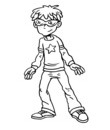 coloriage adolescent déguisé en super héro