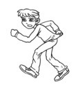 adolescent qui court - coloriage