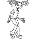adolescente avec chaussures grosses semelles
