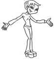 coloriage Adolescente avec les bras ouverts