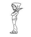 coloriage Adolescente avec capuche