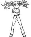 coloriage adolescente avec de grandes couettes
