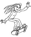coloriage Adolescente sur un skateboard