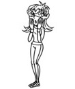 Coloriage Adolescente surprise avec lunettes stylées