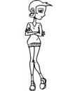 Coloriage Adolescente cheveux courts et pull ample