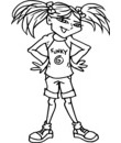 coloriage Fille avec t-shirt funky