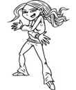 coloriage adolescente qui fait de la break dance