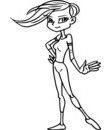 coloriage Fille en tenue branchée