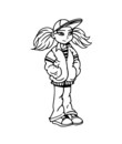 Adolescente avec blouson et casquette