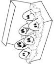 Coloriage Pâques : la boite d'oeufs de pâques