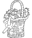 Coloriage Pâques : le lapin et son panier