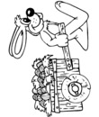Coloriage Pâques : le lapin et son chariot