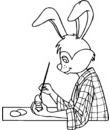 Coloriage Pâques : lapin de pâques artiste