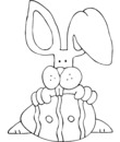 Coloriage Pâques : lapin au grandes oreilles