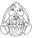 Coloriage Pâques : un lapin et son panier