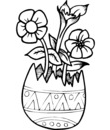 Coloriage Pâques : le vase oeufs de pâques