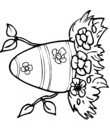 Coloriage Pâques : fleurs et oeufs