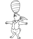 Coloriage Pâques : lapin jongleur