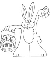 Lapin récoltant ses oeufs