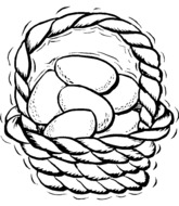 Un panier rempli d'oeufs