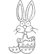 Un lapin sort de son oeuf