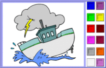 coloriage en ligne 2 bateaux