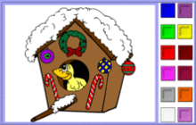 coloriage nid oiseau noel