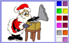 coloriage en ligne le gramophone du pere noel