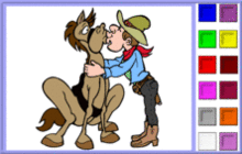 coloriage en ligne 4 cowboys