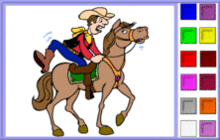 coloriage en ligne 6 cowboys