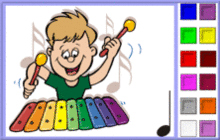 l'enfant joue du xylophone