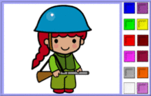 fille soldat militaire fusil