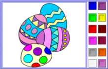 quatre oeufs de paques : coloriages en ligne