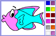 coloriage en ligne 5 poissons
