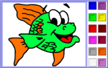 poisson rigolo vert et orange