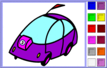 voiture violette &eagrave; colorier